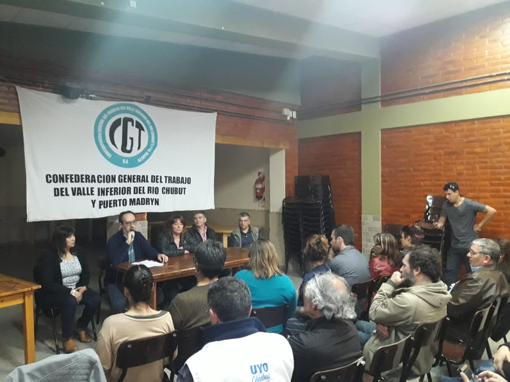 Asamblea abierta y popular de la CGT Regional VIRCH y Puerto Madryn