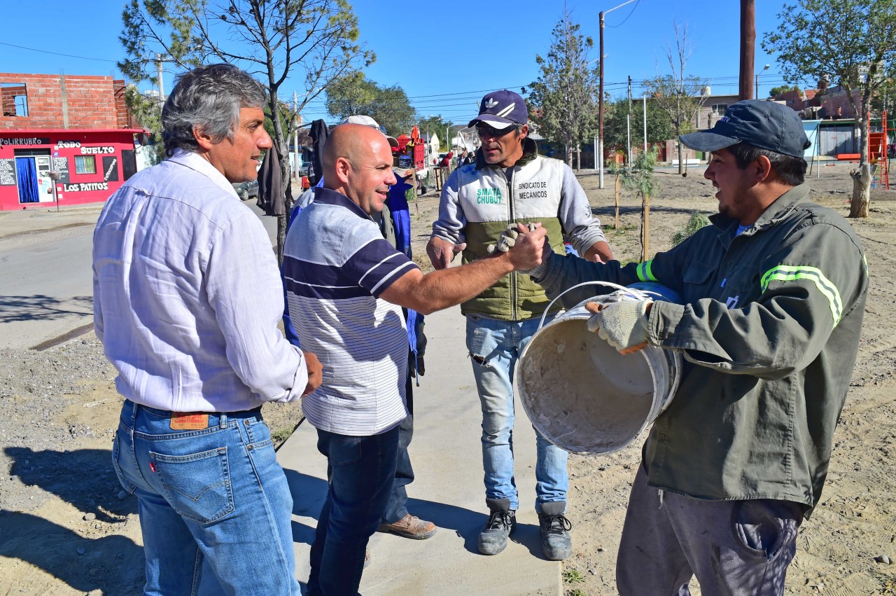 SASTRE RECORRIÓ OBRAS EN EJECUCIÓN EN TODOS LOS SECTORES DE MADRYN