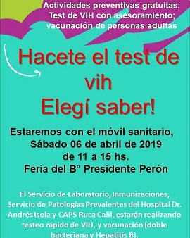 El hospital retoma la Campaña de Testeo de VIH