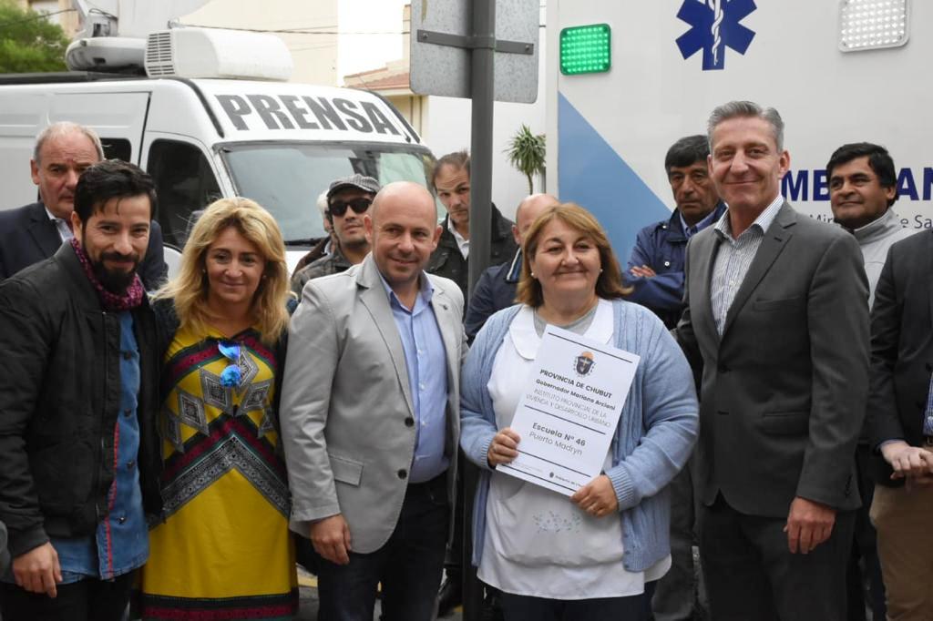 Arcioni y Sastre entregaron Ambulancias, una vivienda adaptada y firmó un importante contrato de espacios comunitarios en Puerto Madryn