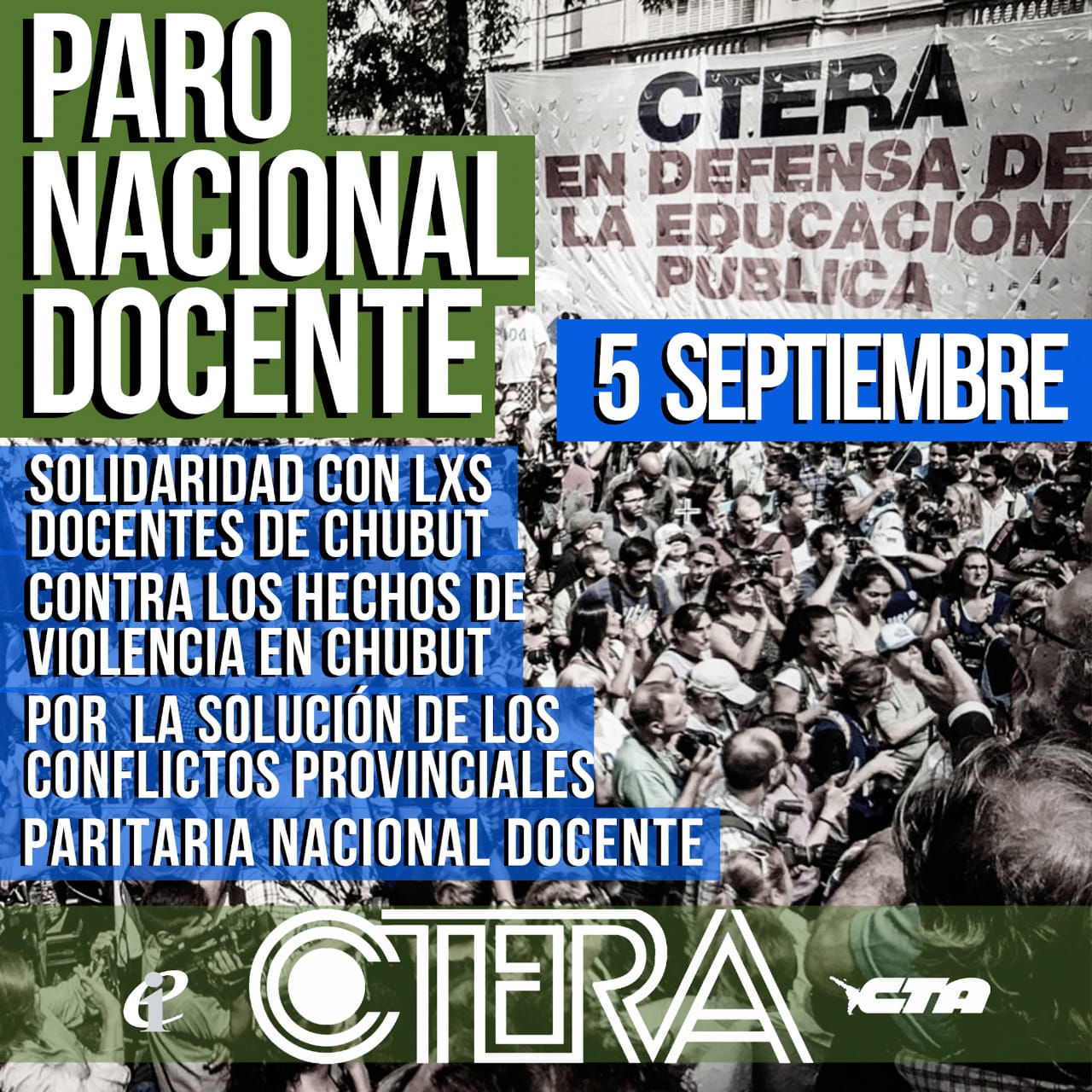 CTERA anuncia paro docente en todo el país por 24 horas