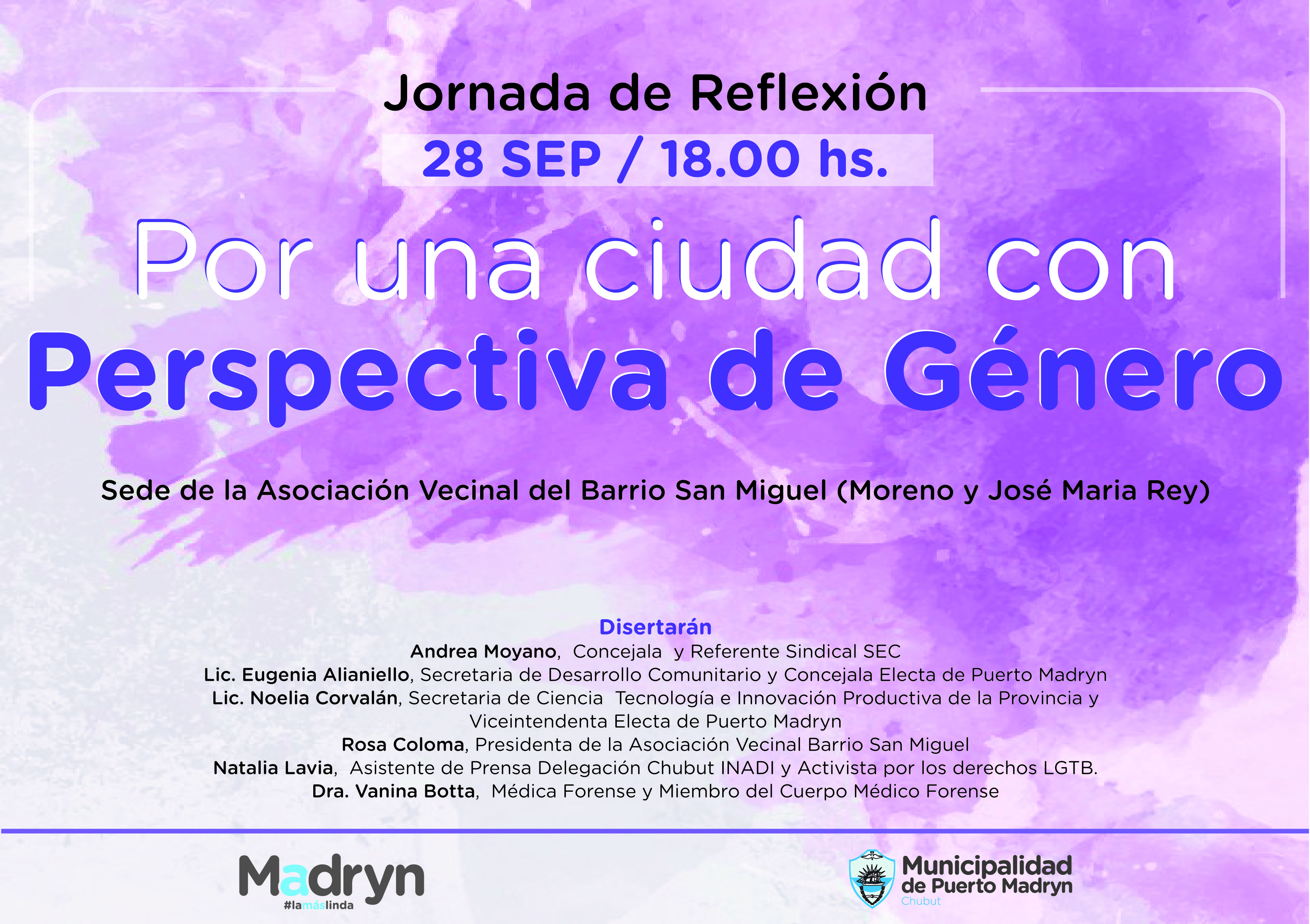 Jornada de reflexión “Por una ciudad con perspectiva de género”