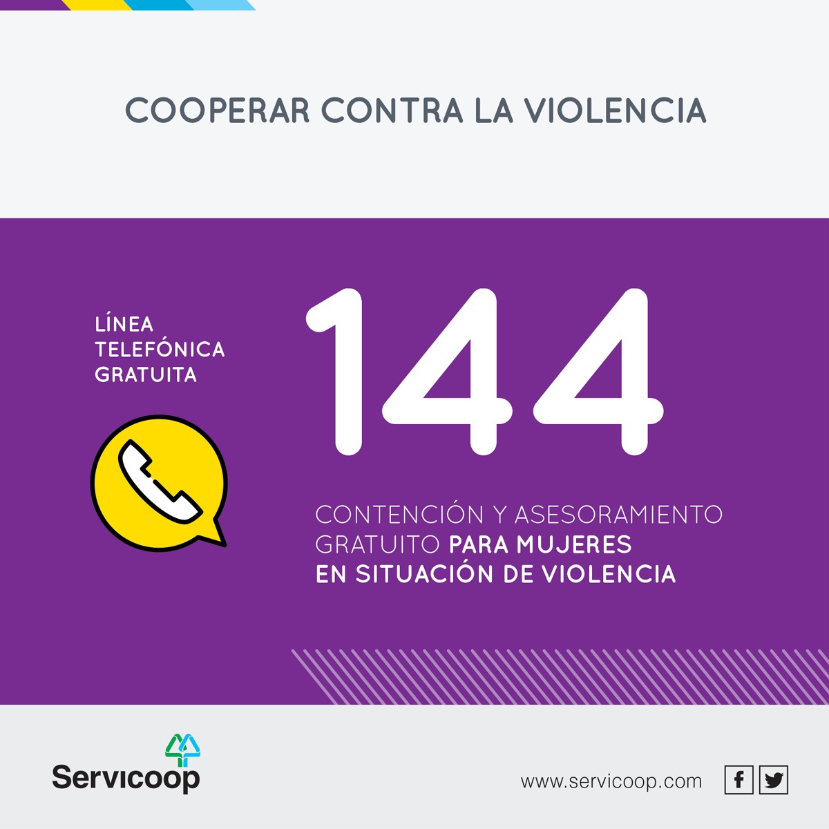 Servicoop reafirmó su compromiso en la lucha contra la violencia de género