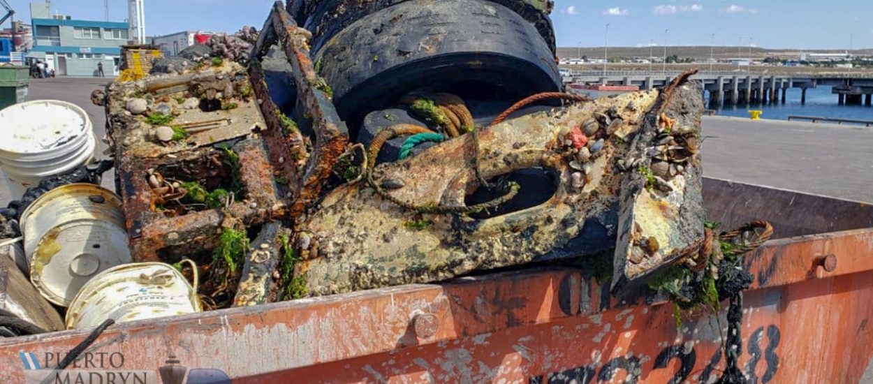 Se realizó una limpieza de fondos en el muelle pesquero