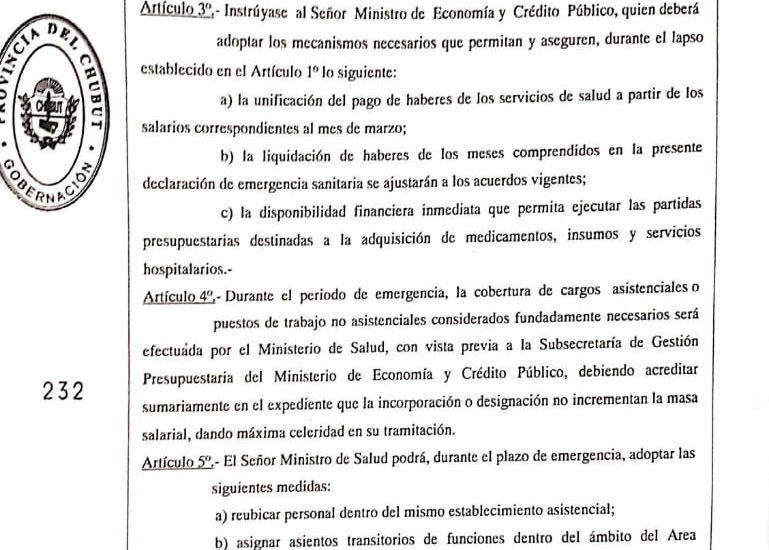 El Gobierno Provincial remite mañana a la Legislatura el decreto que declara la emergencia en el sector público de Salud