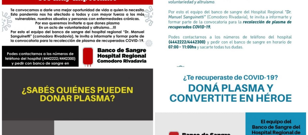 ESTUDIANTES DEL ISET N° 812, DE COMODORO RIVADAVIA, DISEÑARON AL HOSPITAL REGIONAL PIEZAS GRÁFICAS DE PROMOCIÓN PARA LA DONACIÓN DE PLASMA