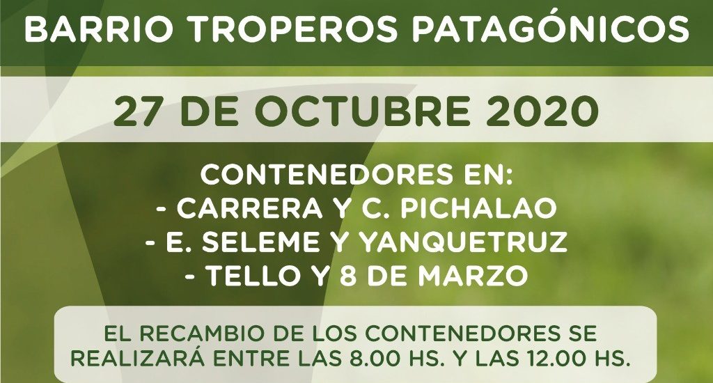 CAMPAÑA DE LIMPIEZA EN EL BARRIO TROPEROS PATAGÓNICOS