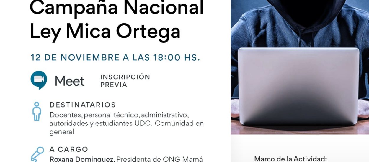 LA UNIVERSIDAD DEL CHUBUT INVITA A PARTICIPAR DEL CONVERSATORIO “GROOMING-CAMPAÑA NACIONAL LEY MICA ORTEGA”