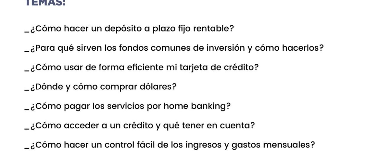 CICLOS GRATUITOS: CONVOCAN A CAPACITACIÓN “ADMINISTRANDO MIS FINANZAS”