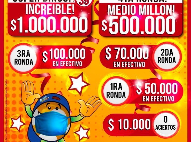 ESTE DOMINGO EL TELEBINGO CHUBUTENSE PONE 1.800.000 PESOS EN JUEGO