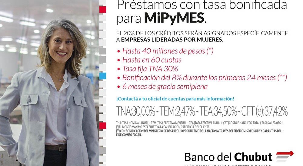 BANCO DEL CHUBUT DUPLICA MONTOS DE PRÉSTAMOS PARA PYMES