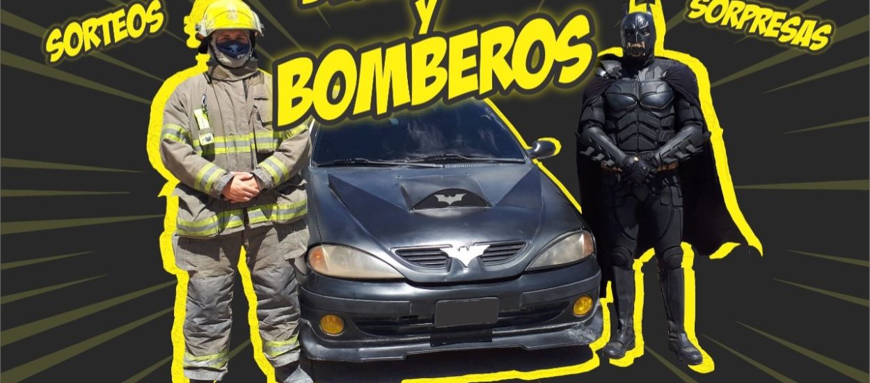 BOMBEROS DE MADRYN FESTEJAN CON BATMAN EL DÍA DE LA NIÑEZ