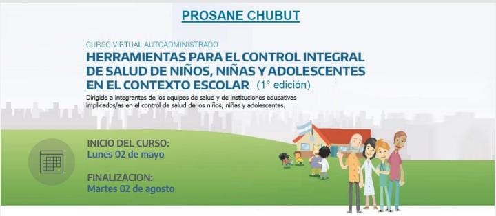 CHUBUT INVITA A REALIZAR CAPACITACIÓN EN EVALUACIÓN INTEGRAL DE SALUD DE NIÑOS EN EL CONTEXTO ESCOLAR