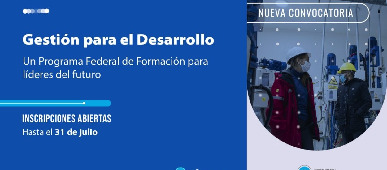 Convocan a jóvenes de Chubut a la 3° edición del Programa Federal de Formación “Gestión para el Desarrollo”