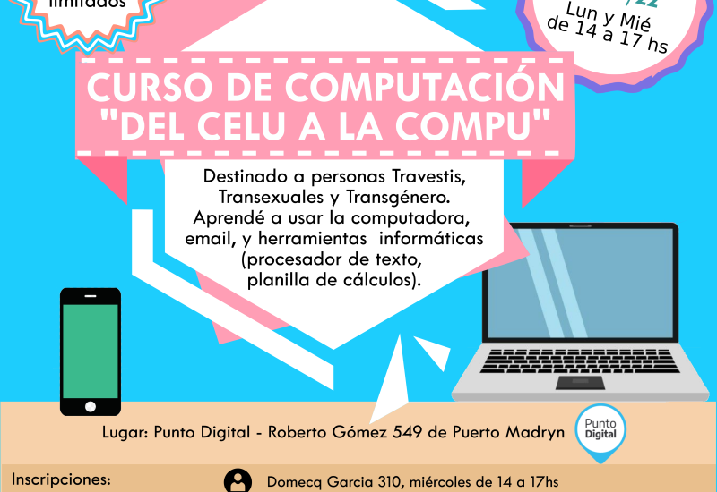 DICTARÁN CURSO GRATUITO DE COMPUTACIÓN PARA PERSONAS TRAVESTIS, TRANSEXUALES Y TRANSGÉNERO