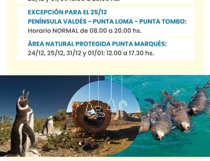 Provincia informa los horarios de atención de las Áreas Naturales Protegidas durante las fiestas de fin de año