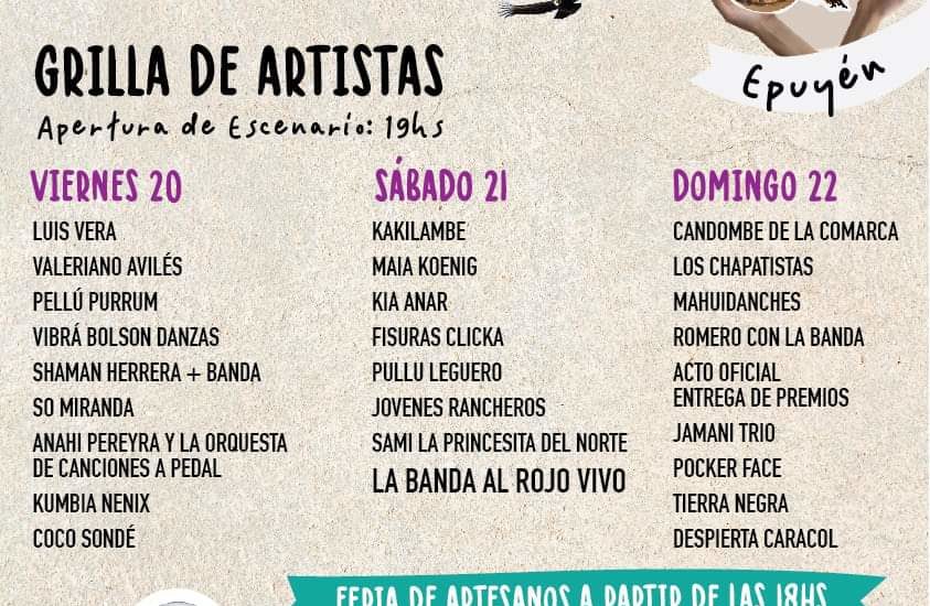 La Banda al Rojo Vivo y más de 100 expositores en el 30° Encuentro Provincial de Artesanos que se celebra en Epuyén