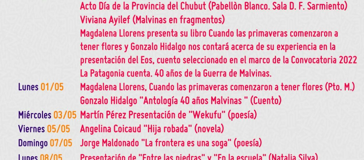 Escritoras y escritores chubutenses participan de la Feria Internacional del Libro en Buenos Aires 