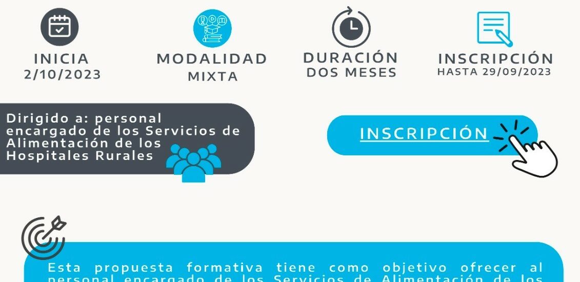 Salud: Finaliza el plazo de inscripción al Curso de “Buenas Prácticas para los Servicios de Alimentación” 