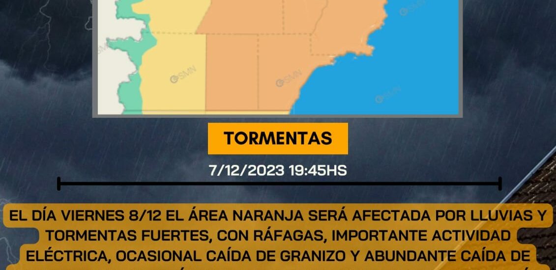 ALERTA NARANJA EN CHUBUT: FUERTES TORMENTAS AMENAZAN CON LLUVIAS INTENSAS Y GRANIZO PARA ESTE VIERNES