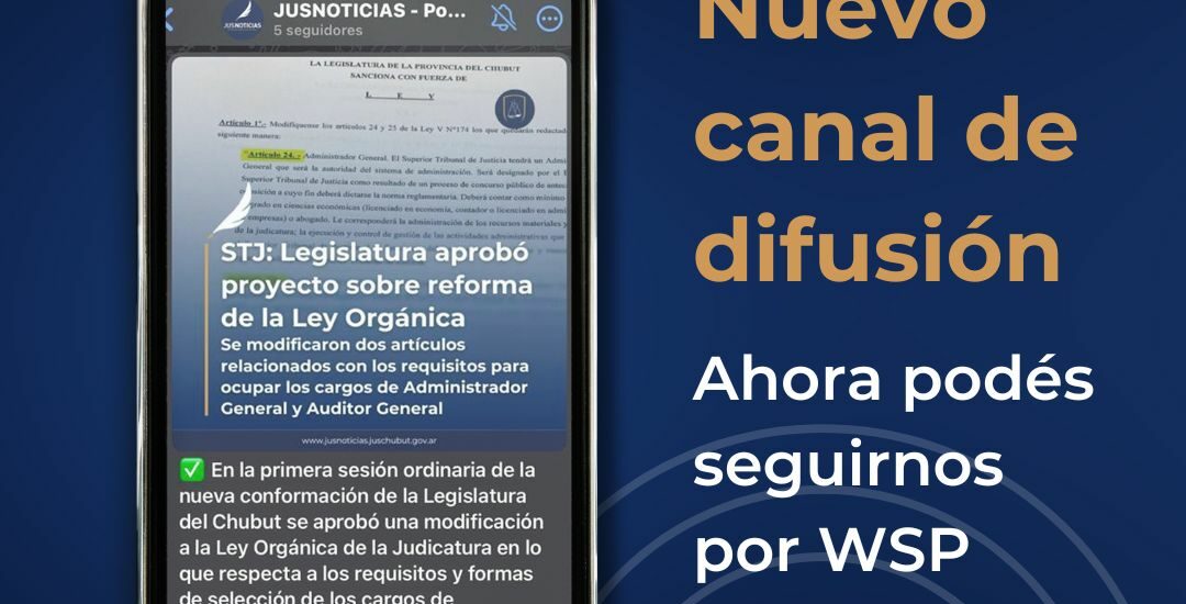 Jusnoticias tiene su canal en Whattsapp