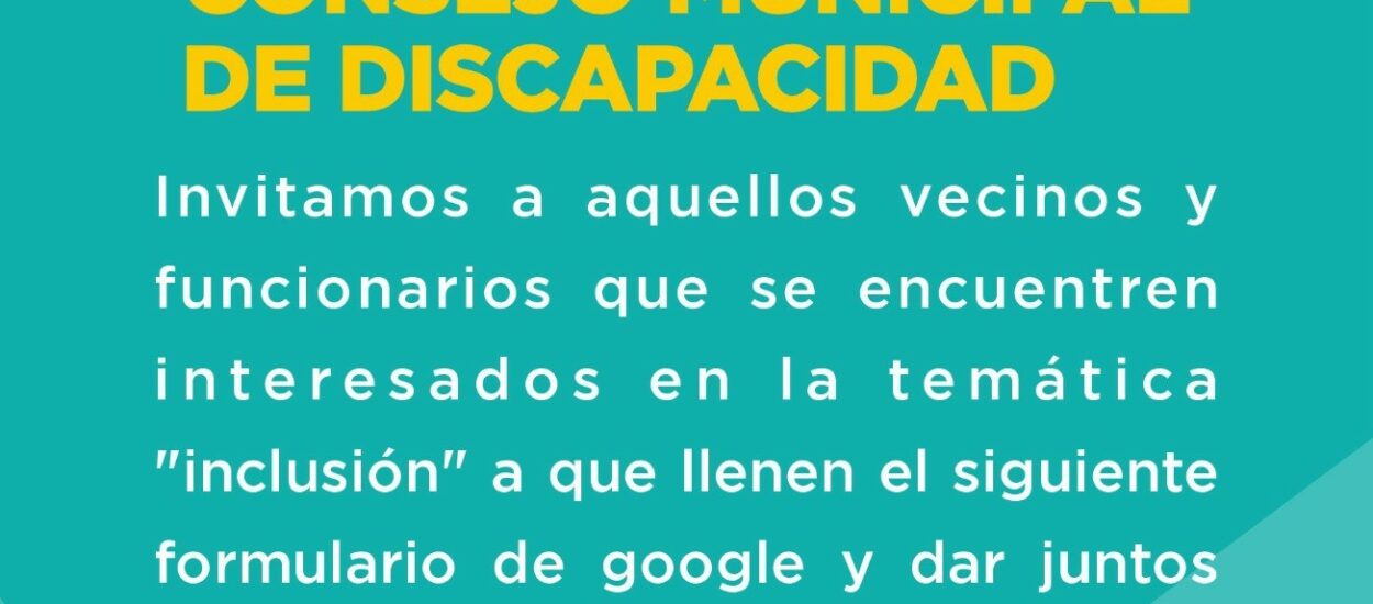 La Municipalidad de Rawson abrió convocatoria para el Consejo Municipal de Discapacidad 