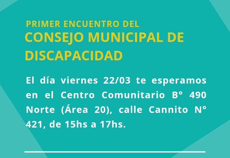 Este viernes se realizará el primer encuentro del Consejo Municipal de Discapacidad de Rawson 