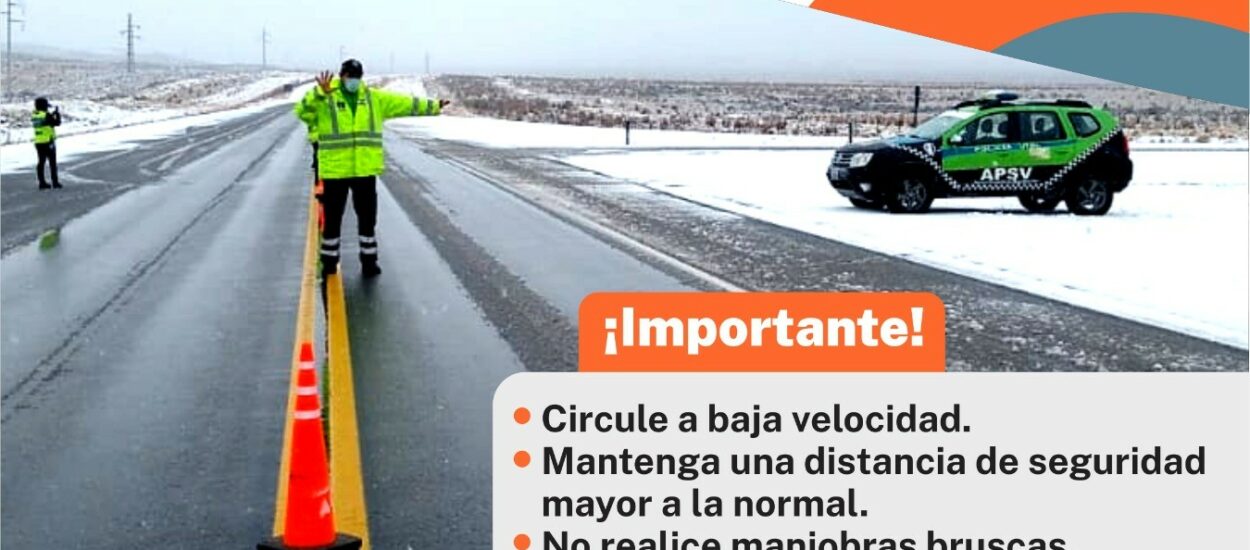 Provincia recuerda las precauciones a tener en cuenta al momento de conducir con presencia de hielo o nieve en la ruta