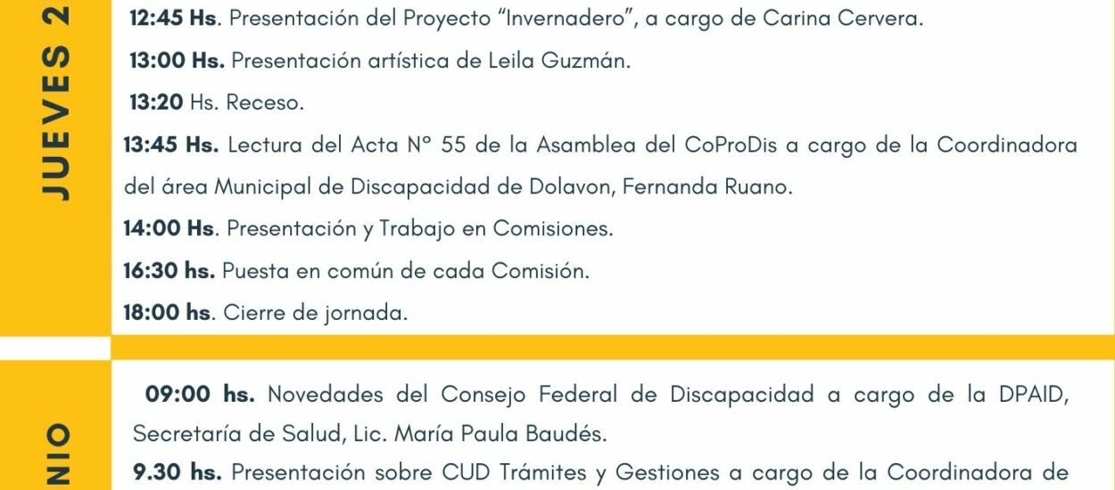 El Gobierno del Chubut realizará en Dolavon la “56° Asamblea del Consejo Provincial de Discapacidad”