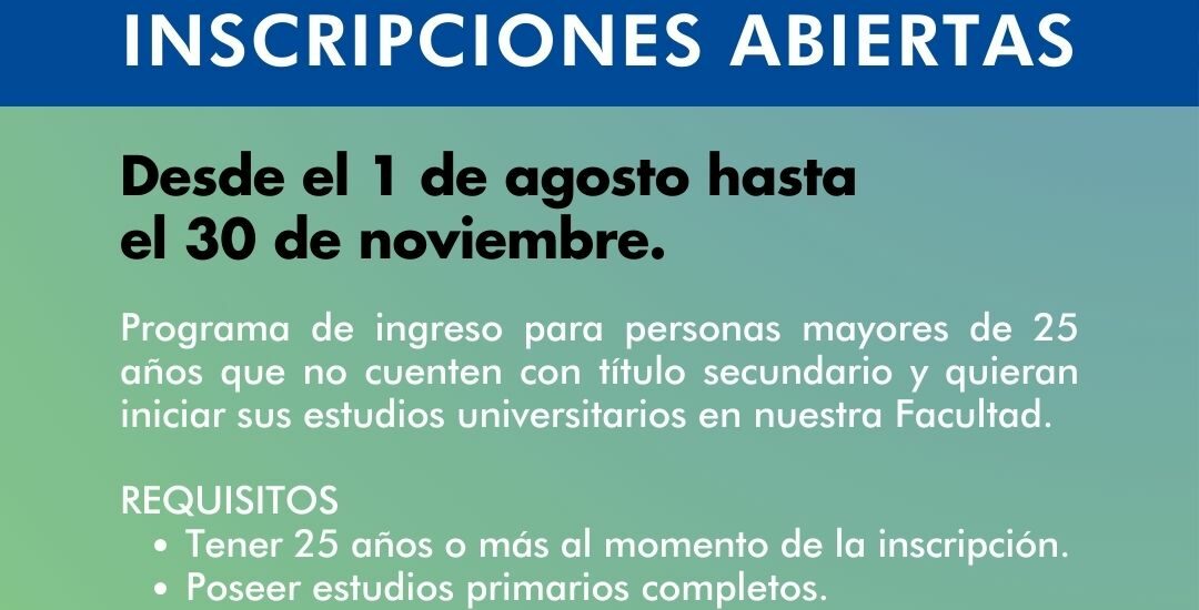 UTN CHUBUT ABRE LAS INSCRIPCIONES PARA EL PROGRAMA NACIONAL DE MAYORES DE 25 AÑOS