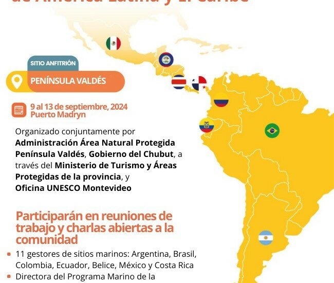 Chubut recibirá a referentes de Latinoamérica, el Caribe y la UNESCO al ser sede de un encuentro de conservación