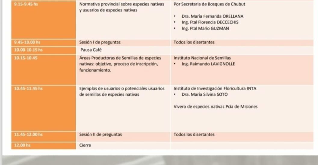 Provincia acompaña en Esquel la jornada de divulgación de la normativa y experiencias en el uso de especies nativas