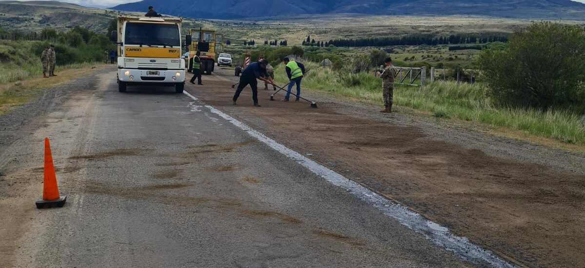 El Gobierno del Chubut repara la calzada de la Ruta Provincial N° 72