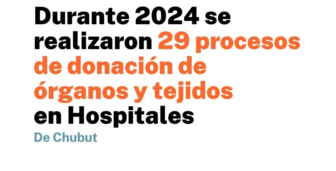 Durante el 2024 se realizaron en Chubut 29 procesos de donación de órganos y tejidos en Hospitales de la provincia